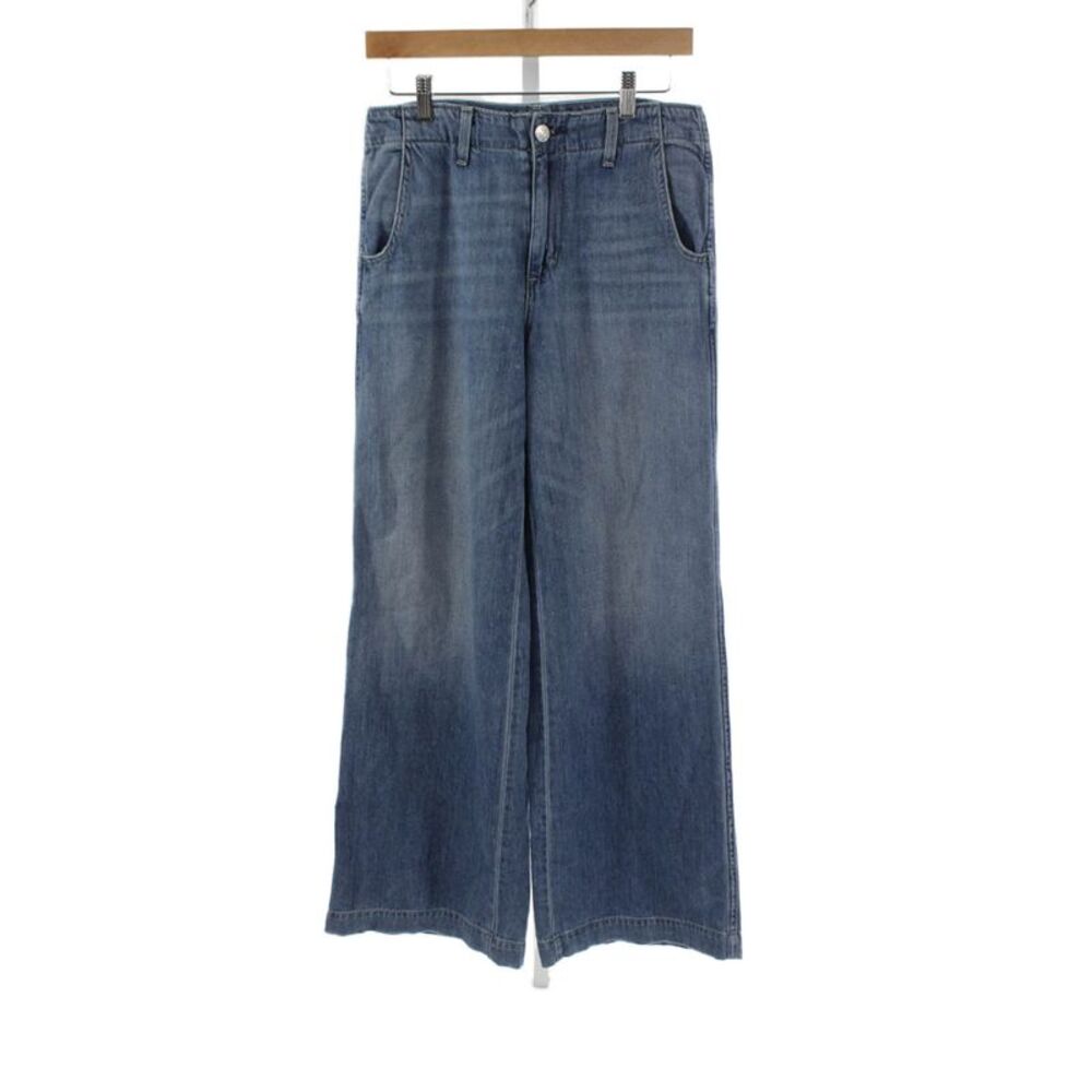 Amo Womens Wide Leg High Rise Blue 100% Cotton Jeans Size 25